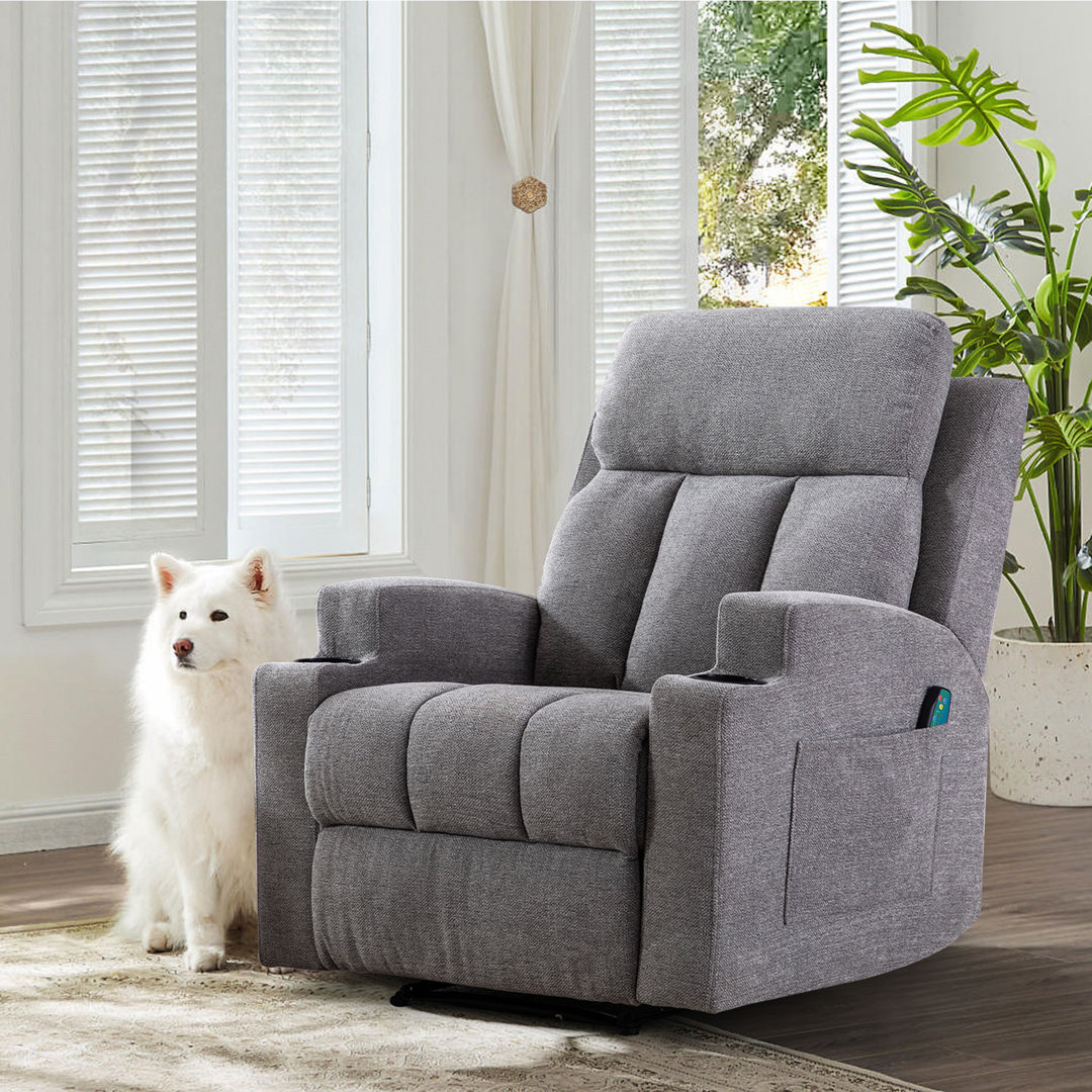 Myria 33.07"W Upholstered Massage Manual Recliner